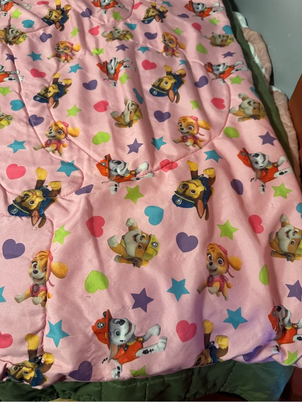 Paw Patrol Toddler Bed Blanket Only “Pup Power”  Pink Graphic Design Lightweight